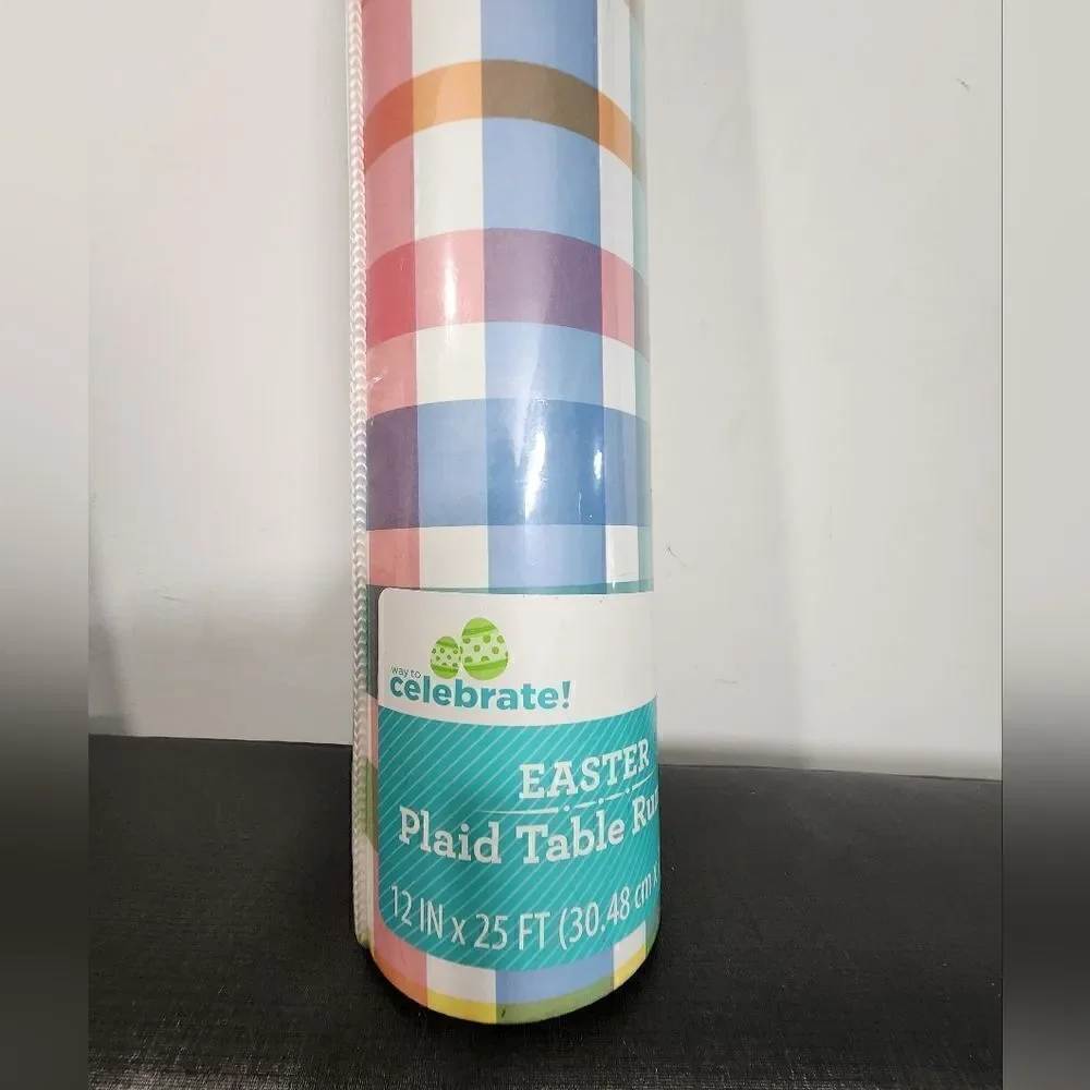 Lot of two rolls of paper Easter table runner 12 in  x 25 ft  pastel